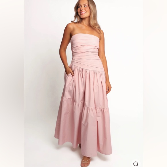 NWOT PETAL & PUP Blanche Strapless Maxi Dress In Orchid Size L - Picture 1 of 12